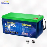 Batería de Litio de Ciclo Profundo LiFePO4 de 24V 100AH, Grado A, para Almacenamiento Doméstico, con BMS Inteligente RS485, Terminal M8, 6000 Ciclos, CE, RoHS, IP67, OEM, ODM