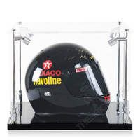 Boîtier d'exposition en Lucite pour casques de Football, sacoche de protection pour moto, Nascar de course, logo Perspex