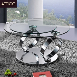 En gros Meilleure Vente En Métal Promotionnel <span class=keywords><strong>Pivotant</strong></span> Rond Extensible <span class=keywords><strong>Plateau</strong></span> En Verre Chromé Bague En Argent <span class=keywords><strong>Table</strong></span> <span class=keywords><strong>Basse</strong></span> Rotative - Product Image 3