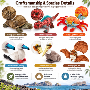 Juguetes de Peluche Personalizados de la Vida Silvestre de las Galápagos: Tortuga <span class=keywords><strong>Gigante</strong></span>, Iguana Marina, Búho <span class=keywords><strong>Azul</strong></span>, <span class=keywords><strong>Cangrejo</strong></span>, Pelícano, Murciélago, Rellenos de Algodón PP, 11-30cm - Product Image 3