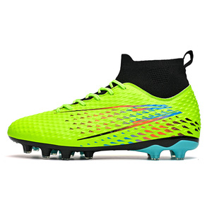 Chaussures de football montantes professionnelles pour l'extérieur, tige en PVC, crampons longs, unisexe, toutes saisons, semelle extérieure été - Product Image 1