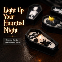 Vela Aromática de Ataúd de Halloween, Vela Fantasma 3D Espeluznante, Decoración para Mesa del Hogar, Recuerdo para Fiesta de Halloween, Regalo Festivo