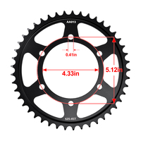 Suku Cadang Sepeda Motor ASDL Sprocket Belakang Baja Karburasi 525-45T untuk Yamaha YZF-R6 Tracer 7/700 FJ-09 FZ-09 MT-09 XSR900