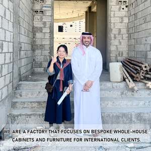 Îlot de cuisine moderne de luxe sur mesure, écologique, en contreplaqué laqué, avec bar et armoire, pack de rénovation complet incluant charnières et paniers de tiroir - Product Image 2