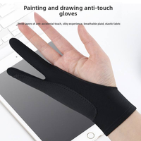 Gants de dessin artistique à deux doigts personnalisés en gros, anti-salissure, anti-transpiration, pour tablette, en plastique, pour l'art