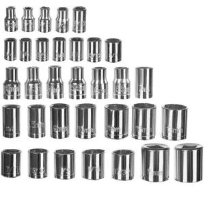 Bigstren 40-Piece <b>Socket</b> Wrench Set Metric and Standard with <b>Ratchet</b> and Extensions for Automotive and Home Repair Made in Italy - Product Image 5