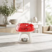 Nouveau diffuseur d'arômes en céramique en forme de champignon, chauffe-cire et brûleur d'huiles essentielles pour spa, yoga et méditation