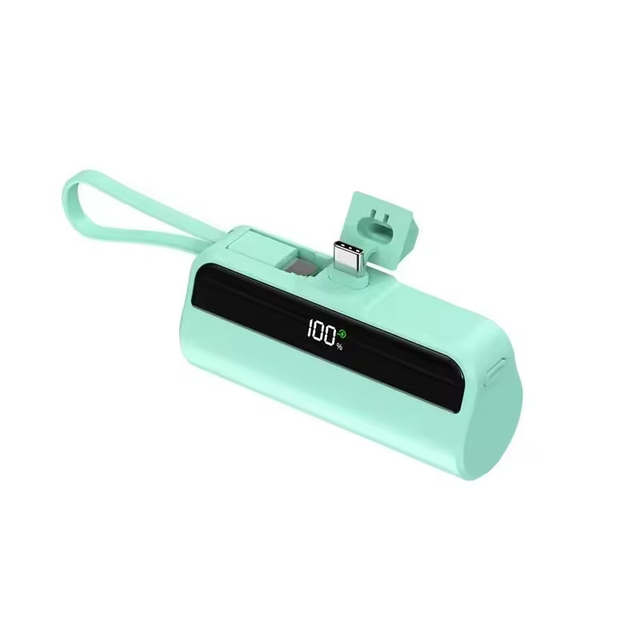 Mini Capsule Fast Charging Power Banks  Portable Phone Charger 5000mAh  Power Bank With Cable Power Bank for  Mobile