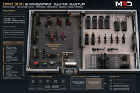 MRD Fitness Equipment propose des équipements d'exercice aérobie/anaérobie de 200 à 300 m² en acier, personnalisables et emballés.