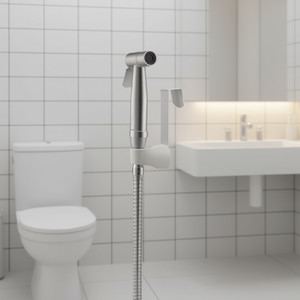 Pulvérisateur de bidet portatif avec tuyau flexible pour le nettoyage des toilettes et l'utilisation des couches lavables, design minimaliste mural, installation facile - Product Image 2