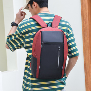 Laptop <b>Backpack</b> Men Large Capacity Business Travel Gray <b>Black</b> Solid Color Shoulder Straps Summer 2023 - Product Image 3