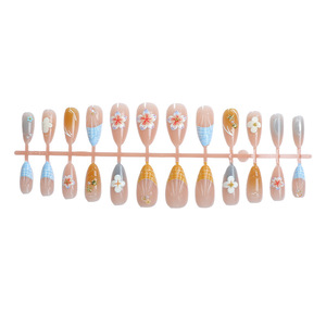 <span class=keywords><strong>Uñas</strong></span> Postizas <span class=keywords><strong>de</strong></span> Longitud Media Estilo Playa <span class=keywords><strong>de</strong></span> Verano, <span class=keywords><strong>Uñas</strong></span> Postizas Francesas, <span class=keywords><strong>Uñas</strong></span> Artificiales Coloridas - Product Image 6