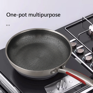 Trung quốc mặt hàng nhà bếp không dính Fry chảo Chảo chảo nồi trứng bít tết không dính 304 thép không gỉ tổ ong Frying Pan không dính - Product Image 2