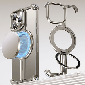 Từ Đứng Điện Thoại <span class=keywords><strong>Bumper</strong></span> Đối Với iPhone 15 16 Pro Max 15 Cộng Với 13 12 14 Sang Trọng Kim Loại Chủ Điện Thoại Trường Hợp Đối Với Iphone15 13 14 Promax - Product Image 1