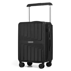 अनुकूलित 20" 24" 28 इंच पीपी सामान सेट स्पिनर पहियों के साथ चौड़ी ट्रॉली सूटकेस सामान यात्रा बैग