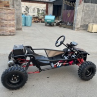 Go Kart Todoterreno Recreativo para Exteriores, Marco Reforzado de Acero al Carbono, Batería de Alta Capacidad, Go Kart Eléctrico de Carreras de Largo Alcance