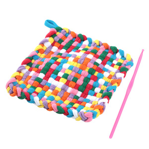 Enfants fait à la main bricolage faire tissu portefeuille arc-en-ciel élastique corde à tricoter cheveux corde tressage boucle armure filles jouets - Product Image 3