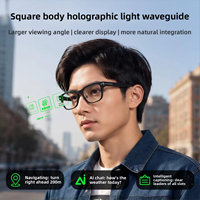 Lunettes d'affichage à guide d'ondes optiques OEM/ODM, étanches IPX-4, avec commande tactile, commande vocale IA, traduction en temps réel, TR90