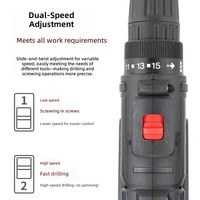 Perceuse sans fil compacte 21V à moteur sans balais, réversible, double vitesse, pour le commerce extérieur transfrontalier