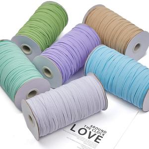 0.3/0.5/0.6/0.8/1/1.2mm dệt <span class=keywords><strong>Polyester</strong></span>/Latex bện ban nhạc đàn hồi Webbing treo chuỗi dây may phụ kiện may mặc ban nhạc cao su - Product Image 1