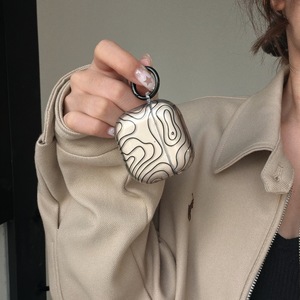 Minimalist black geometric lines protective case for AirPods <b>Pro</b> 2nd, 3rd, and 4th generation - Product Image 1