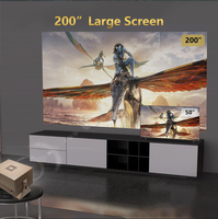 Projecteur Mini LED Intelligent 3D DLP Portable Rétro LCD 4K Android avec Bluetooth Wi-Fi et Batterie 10000 Lumens