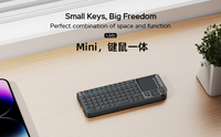 Keyboard Mini Nirkabel 2.4G Dual Mode dengan Touchpad, Receiver USB, dan Laser Pointer untuk Ponsel dan Tablet