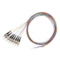 Pigtail Bundel Serat Optik 12-Core ST/UPC 0.9mm 1.5m G652D 9/125um Singlemode Kompatibel POE untuk Penggunaan Dalam Ruangan