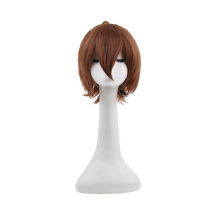 Peluca de Cosplay de Anime Akame Ga Kill Tatsumi, corta, marrón, en capas, con cola de caballo, pelo sintético resistente al calor para fiesta de disfraces - Product Image 1