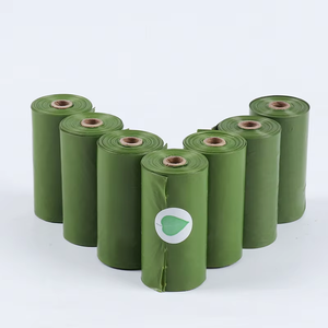 Venta al por mayor logotipo personalizado compostable 100% biodegradable extra grueso perro caca bolsa de basura de plástico rollos caca de perro - Product Image 2