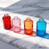 Flacon compte-gouttes en verre personnalisé de haute qualité, givré, cylindrique, pour huile essentielle, lotion, cosmétique, 1 oz, rose, coloré, 15, 50, 100, 30 ml