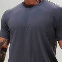 Haute qualité hommes Nylon Spandex séchage rapide Gym chemises régulières OEM Laser tissu entraînement sport Streetwear chemises pour hommes