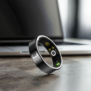 خاتم ذكي R20 بتقنية NFC للتواصل الاجتماعي، رفيع بسمك 7 مم، مصنوع من السيراميك لتتبع الصحة، يقيس معدل ضربات القلب ومستوى الأكسجين في الدم وعدد الخطوات - Product Image 3