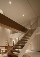 Escalier suspendu personnalisé HZ, style classique et simple, marches en bois, escalier suspendu pour villa, escalier d'hôtel