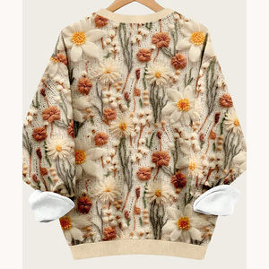 Sweat-shirt à col rond pour femme, nouvelle collection automne-hiver, grande taille, imprimé en relief 3D, ample, décontracté, pull-over - Product Image 5