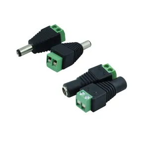 2.1mm x 5.5mm Femelle Mâle DC Power Plug Adaptateur Femelle Plug Jack Adaptateur Connecteur Mâle Plug Socket vert 5.5X2.5MM