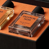 Boîte à parfum rigide de luxe personnalisée, style livre noir magnétique, emballage écologique pour cosmétiques et parfums, présentation double flacon