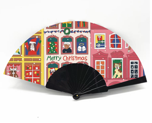 Christmas Customizable Logo Handmade Plastic Fan Eco-Friendly Classic Business <b>Gift</b> DIY Creative Design - Product Image 1