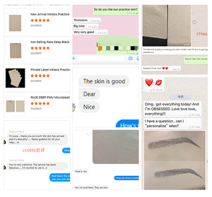 Wenshen Fabricación Ceja Labios Maquillaje semipermanente Microblading Tatuaje Práctica Piel o látex para entrenamiento OEM disponible - Product Image 4
