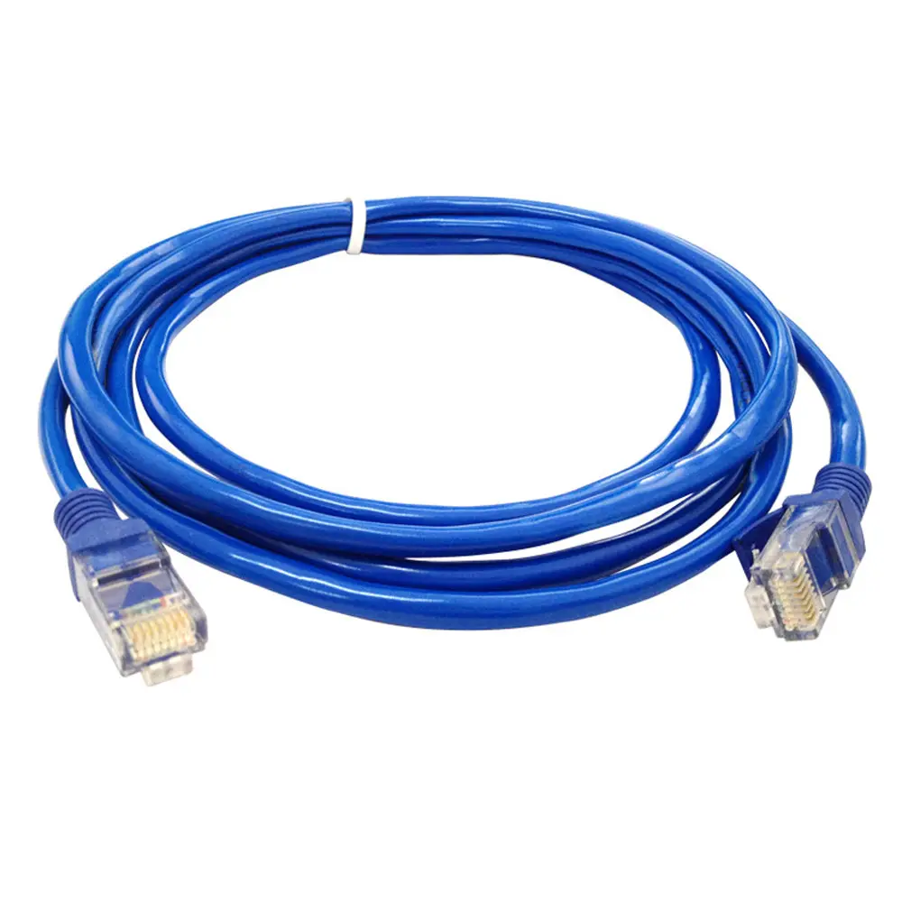 Conector RJ45 macho a macho, Cable Ethernet azul, Internet, LAN, CAT5e, enrutador de módem de red para ordenador, bigisayar # BL5