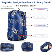 Sac de compression sous vide en polyester robuste, étanche à l'air, laminé TPU, double compression pour bagages, gain de place, rangement