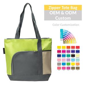 Borsa da Shopping personalizzata con Logo in poliestere con cerniera per eventi con Logo in tela Tote <span class=keywords><strong>libro</strong></span> personalizzato per il College - Product Image 1