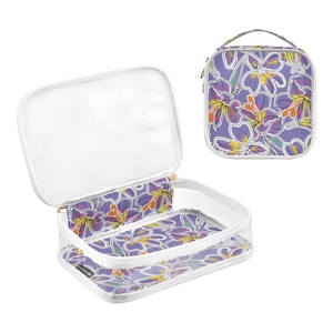 2-PACK Custom Ohia Lehua Print Women Small Transparent PVC Clear Cosmetic Make-Up Bags Toiletry Bag for Travel - Product Image 2