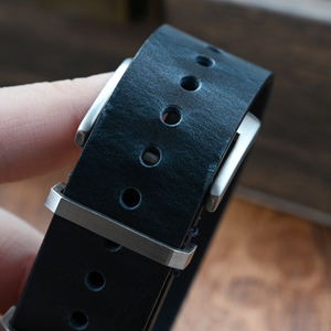 สายนาฬิกาหนังแท้แบบชิ้นเดียวขนาด 20 มม. 22 มม. ผลิตจากหนังเคลือบน้ำมัน พร้อมหัวเข็มขัดสแตนเลสขัดเงา - Product Image 3