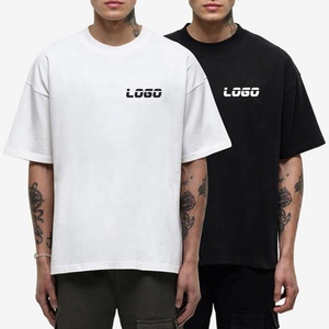 Hombres de alta calidad Dtg estampado de lujo pesado 100% algodón Unisex suave cuadrado cuello redondo diseño gráfico Streetwear personalizado camiseta de gran tamaño - Product Image 2