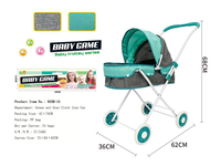 Poussette Pliante Légère pour Poupées et Jouet Chariot d'Enfant, Idéale pour Jeu d'Imitation et de Rôle des Filles en Bas Âge - Vente Flash