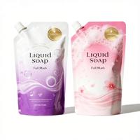 Pochette souple personnalisée avec bec verseur pour emballage de savon liquide, sachet de détergent flexible anti-humidité avec buse