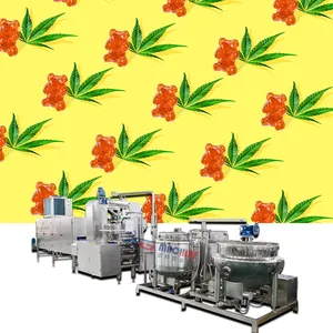 Lab saved automatic gummies Fruit flavor jelly gummy bear making equipment with PLC control for sale