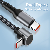Cable de Carga USB Tipo-C en Ángulo Recto para Banco de Energía, Cable Corto de Nailon Trenzado Compatible con iPhone, Venta al Por Mayor de Fábrica