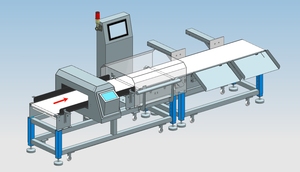 Cà phê chip chip đồ ăn nhẹ nhôm lá bao bì băng tải thực phẩm Máy dò kim loại và kiểm tra cân kết hợp máy với rejectors - Product Image 2